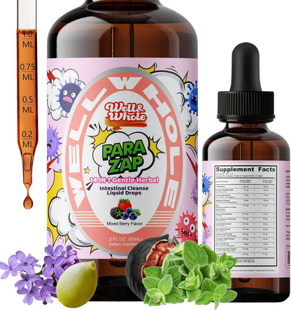 WellWholePlus kids black walnut digestive support drops, mixed berry