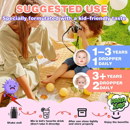 Kids black walnut drops bottle with the 14 in 1 herbal formula