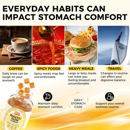 Stomach Support Gummies for Men Over 50 | Mastic Gum, Zinc Carnosine & DGL