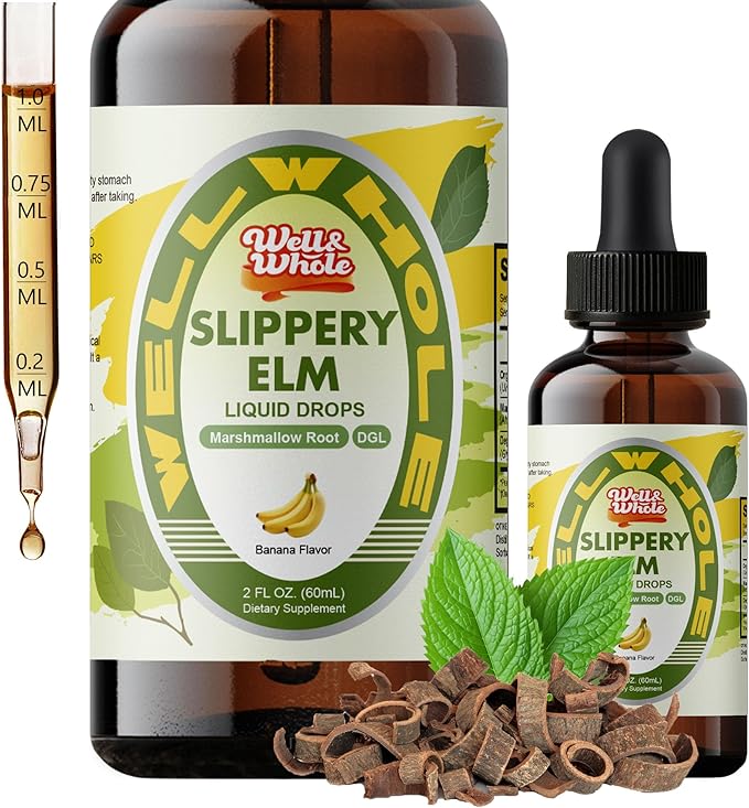WellWholePlus slippery elm liquid drops with marshmallow root